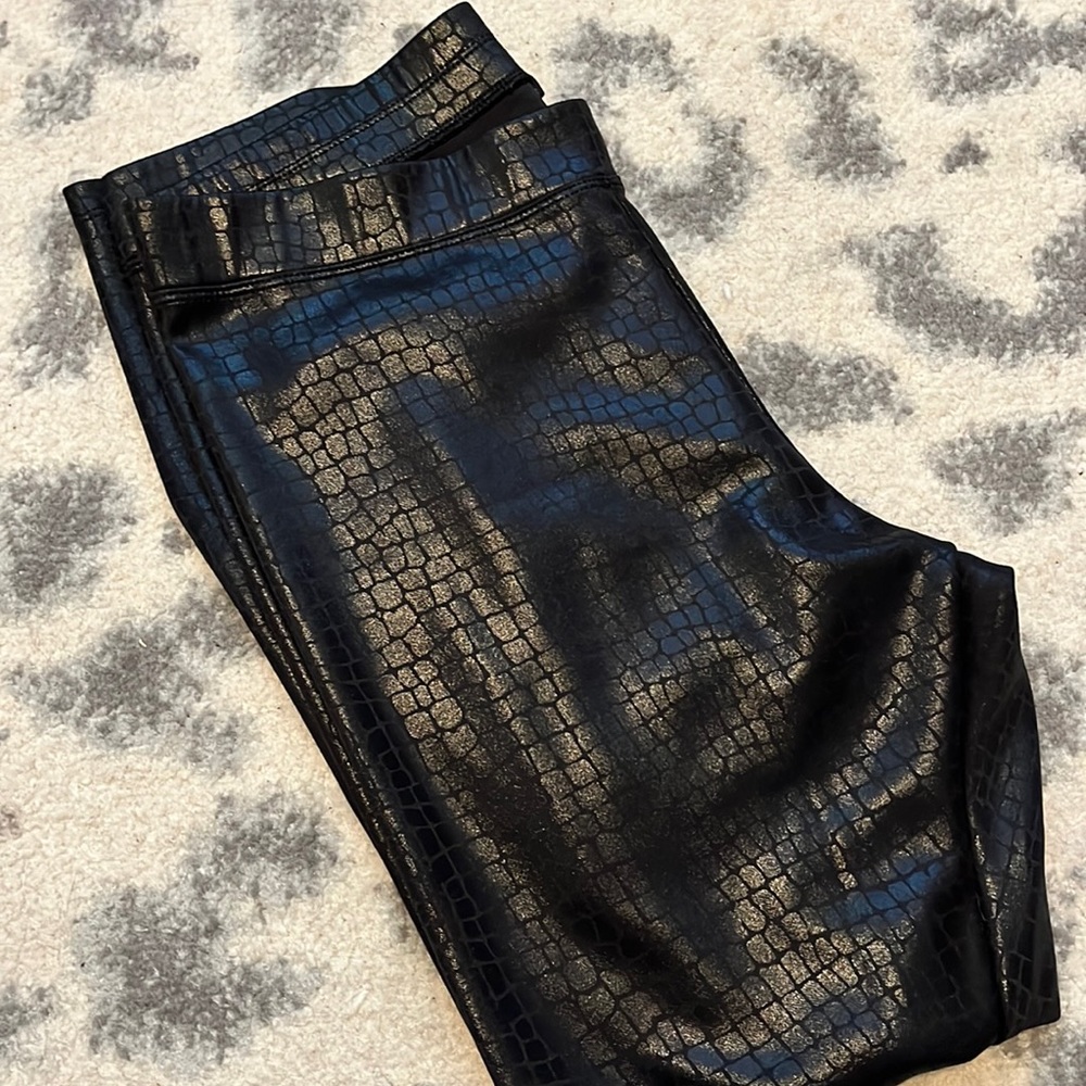 Faux leather snake leggings
